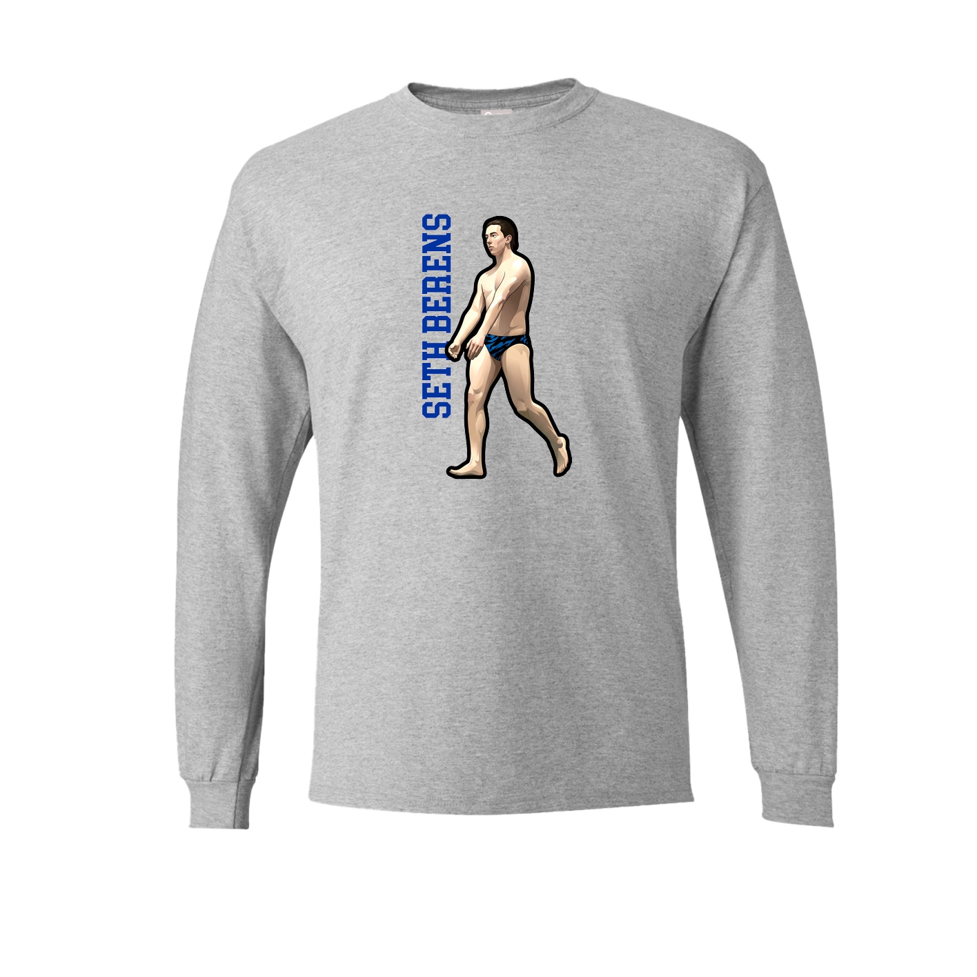 Long Sleeve Tee — Name Vertical in Grey