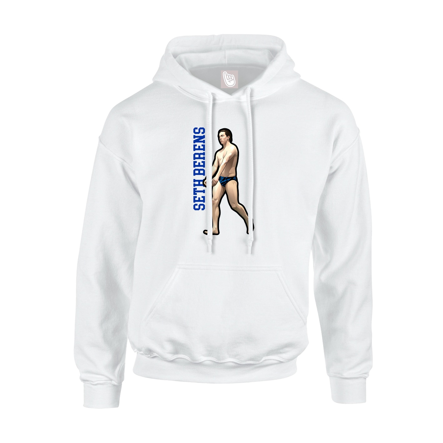 Hoodie — Name Vertical in White