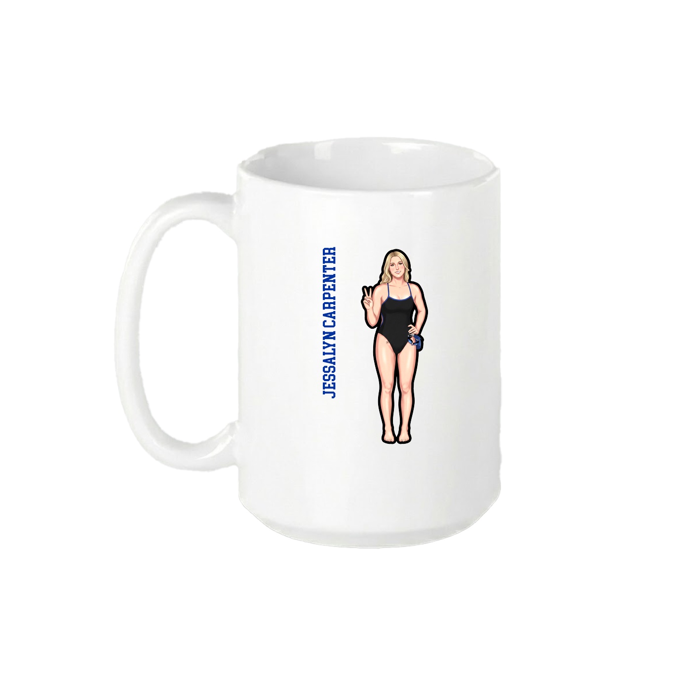 15oz Coffee Mug — Name Vertical in White