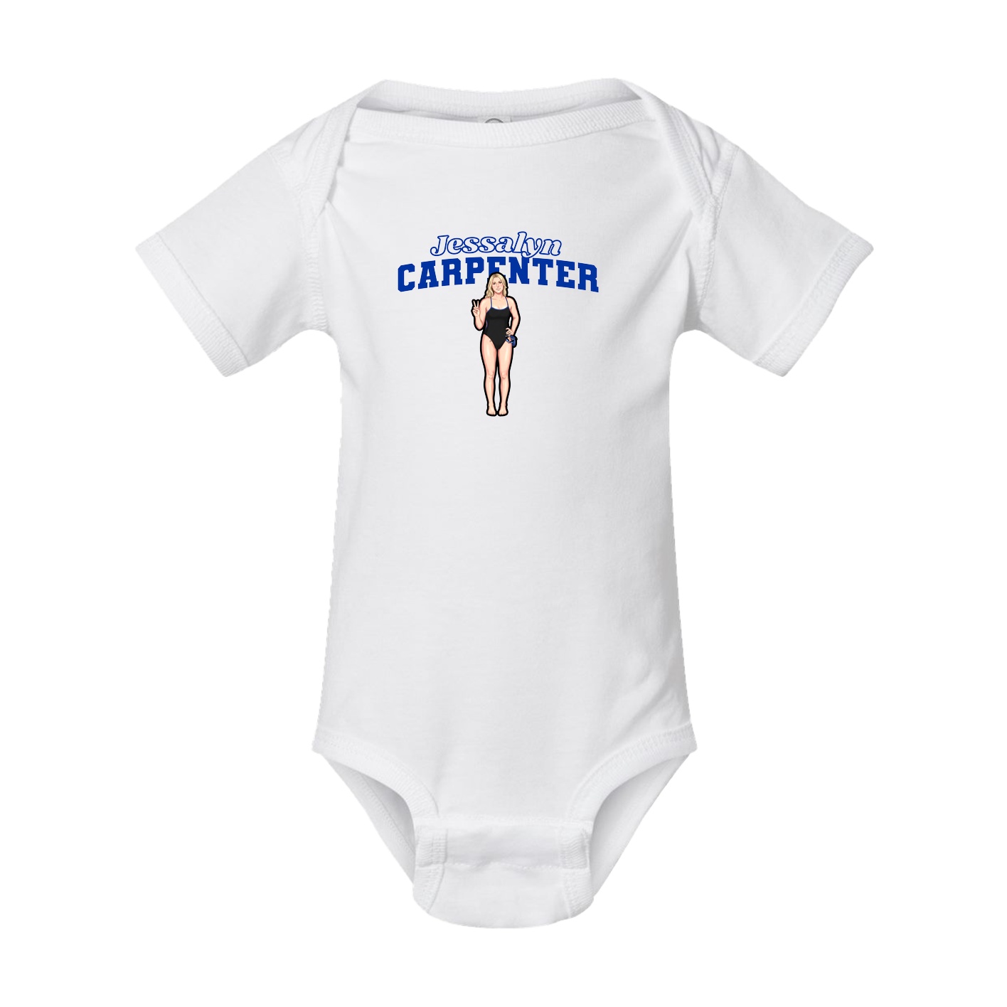 Baby Onesie — Name Arch in White