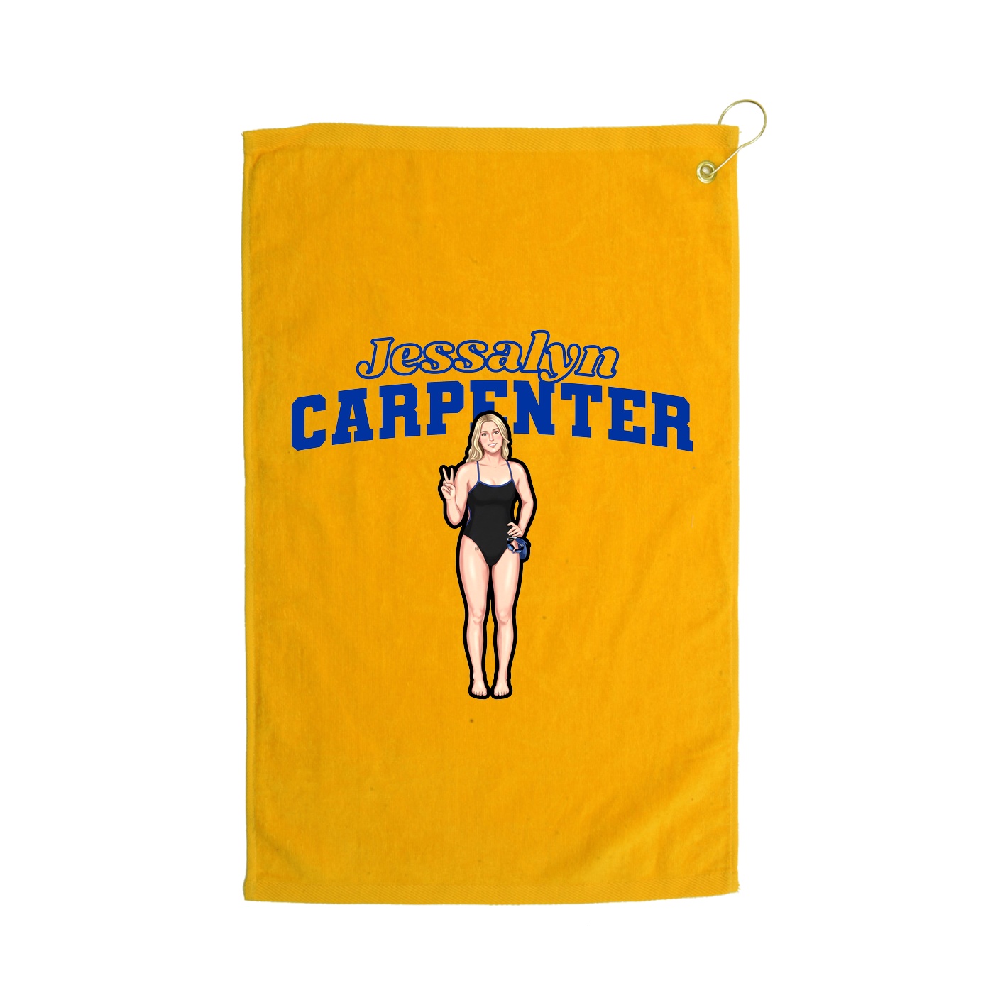 Golf Towel — Name Arch in Gold