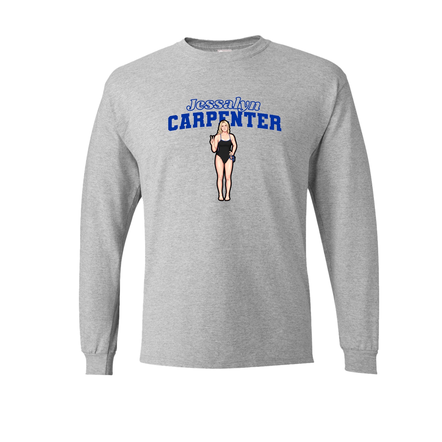 Long Sleeve Tee — Name Arch in Grey