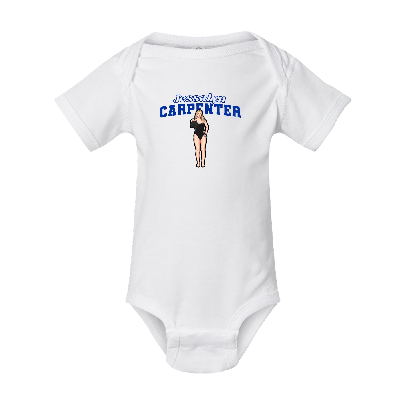 Baby Onesie — Name Arch in White