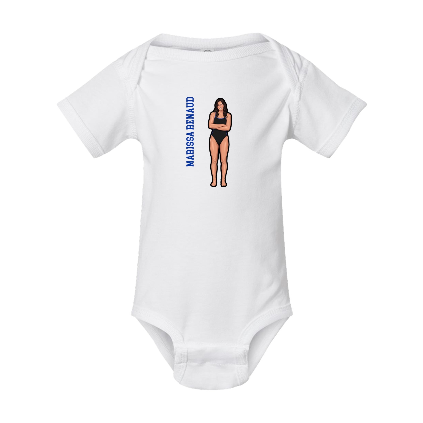 Baby Onesie — Name Vertical in White