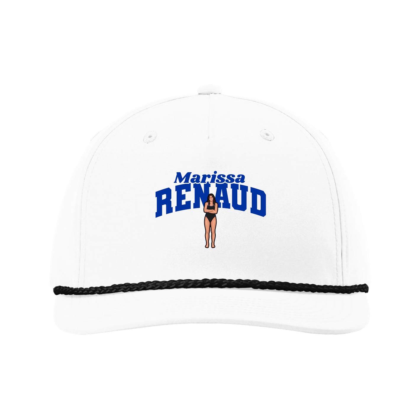 Five-Panel Classic Rope Cap — Signature Arch in White