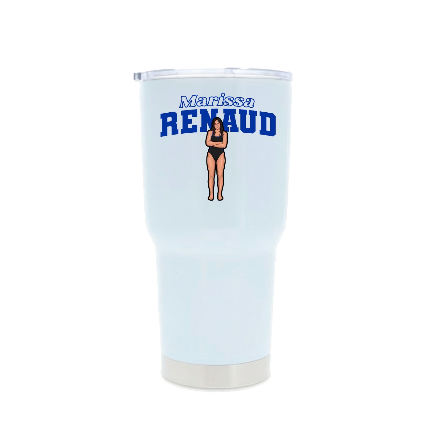 30oz Stainless Steel Tumbler — Name Arch in White
