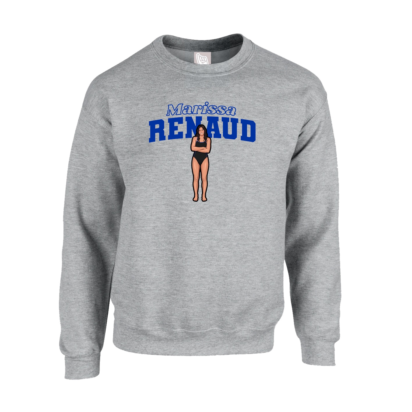 Fleece Crew — Name Arch in Grey