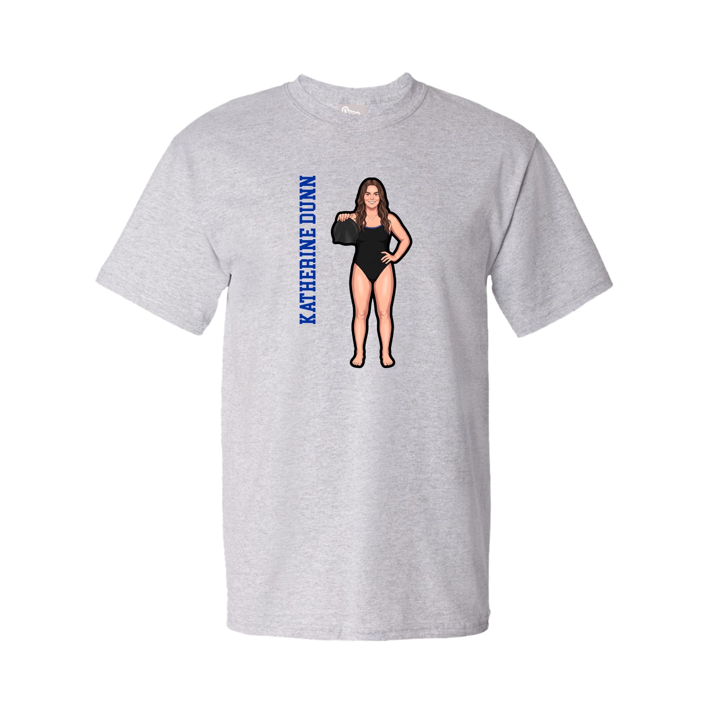 Tee — Name Vertical in Grey