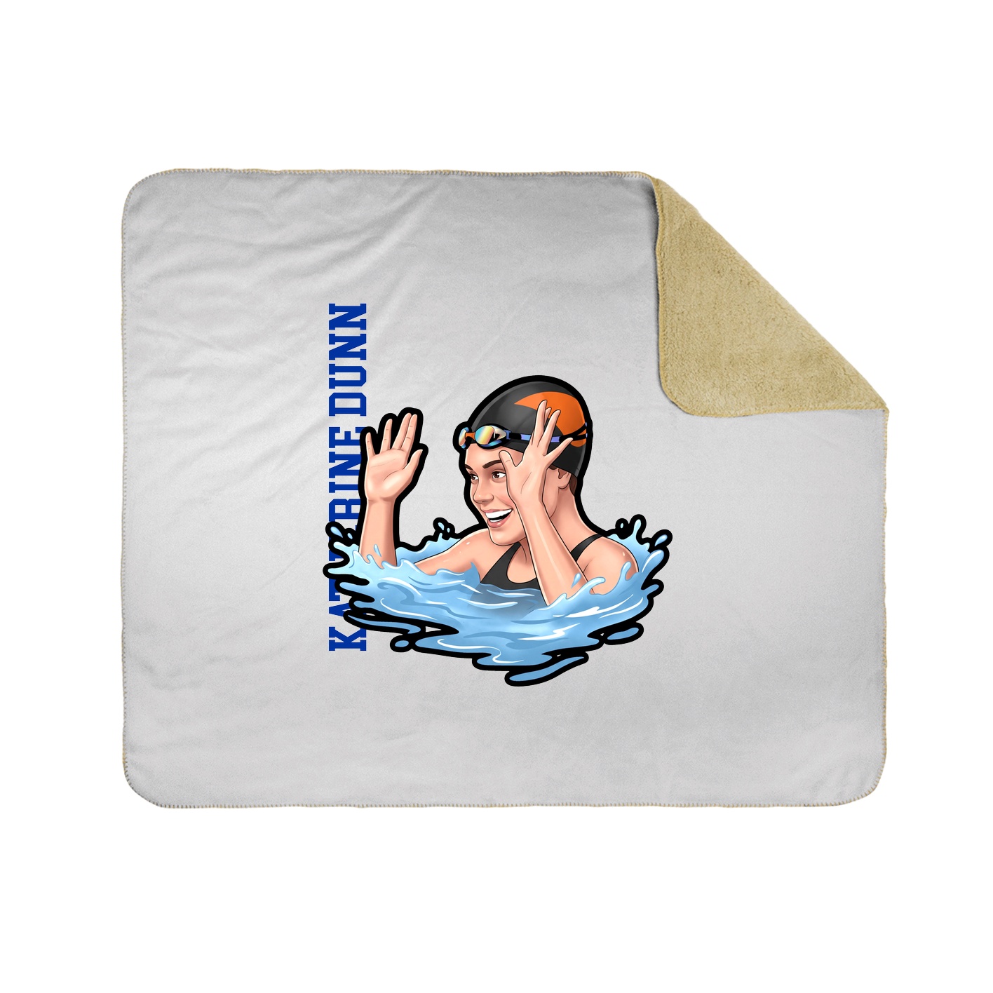 Throw Blanket — Name Vertical in White
