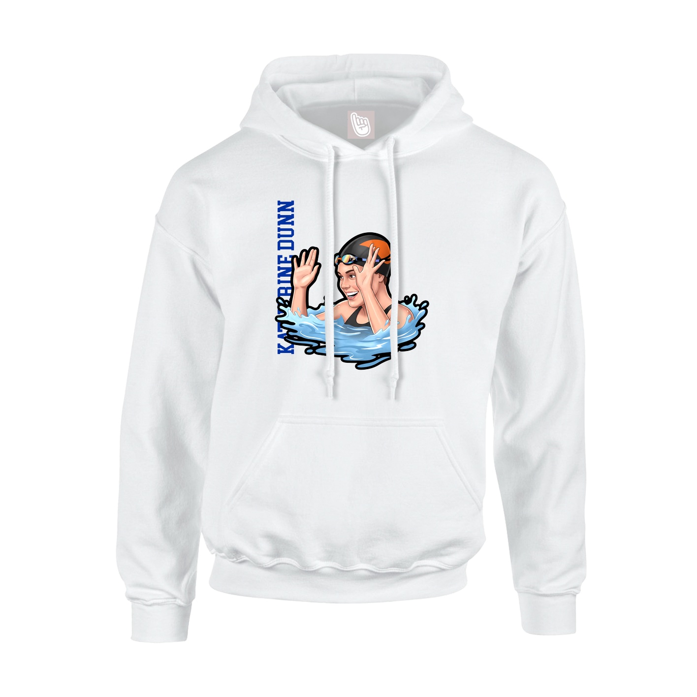 Youth Hoodie — Name Vertical in White
