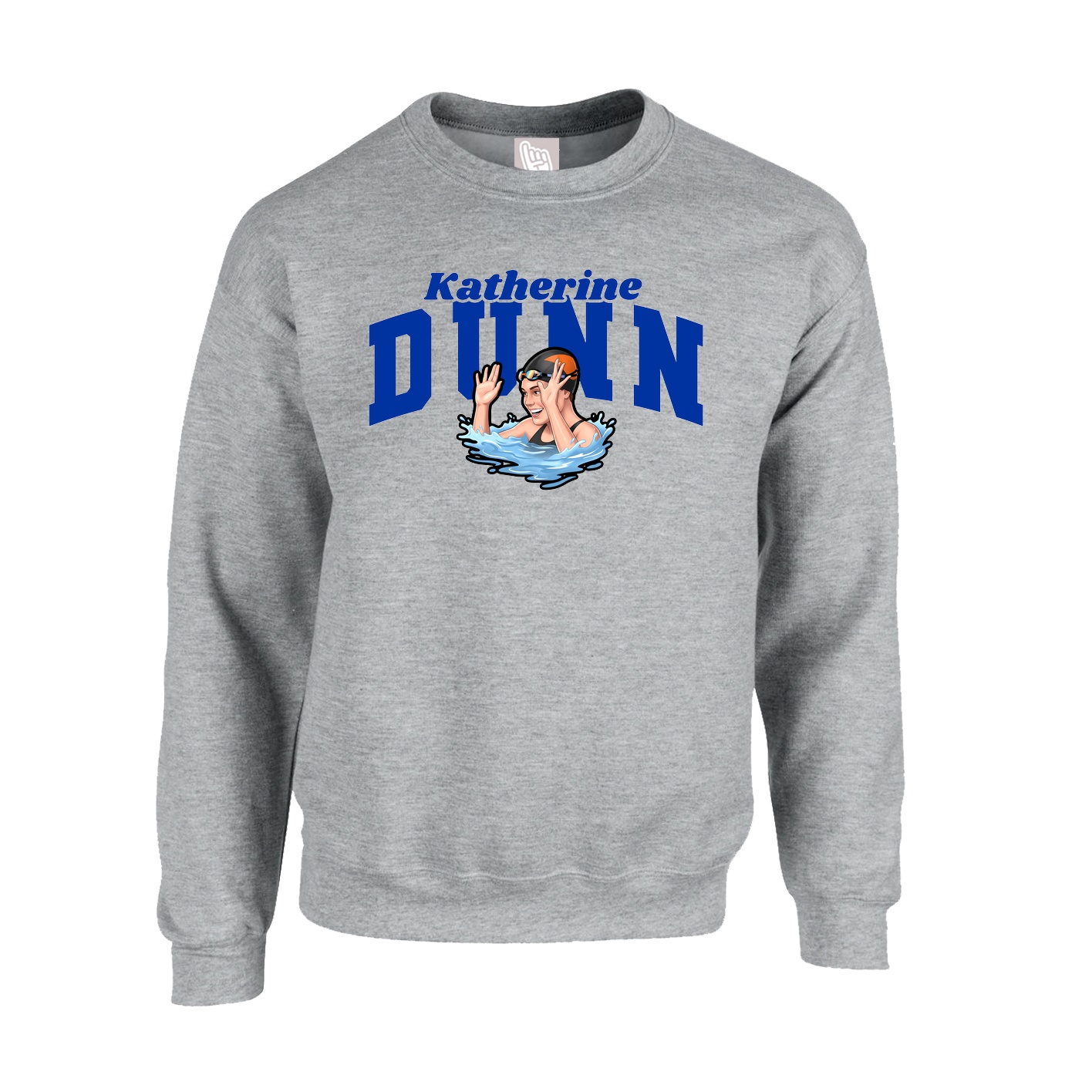 Fleece Crew — Signature Arch in Grey