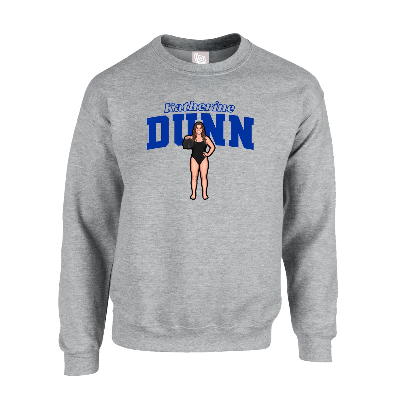 Fleece Crew — Name Arch in Grey