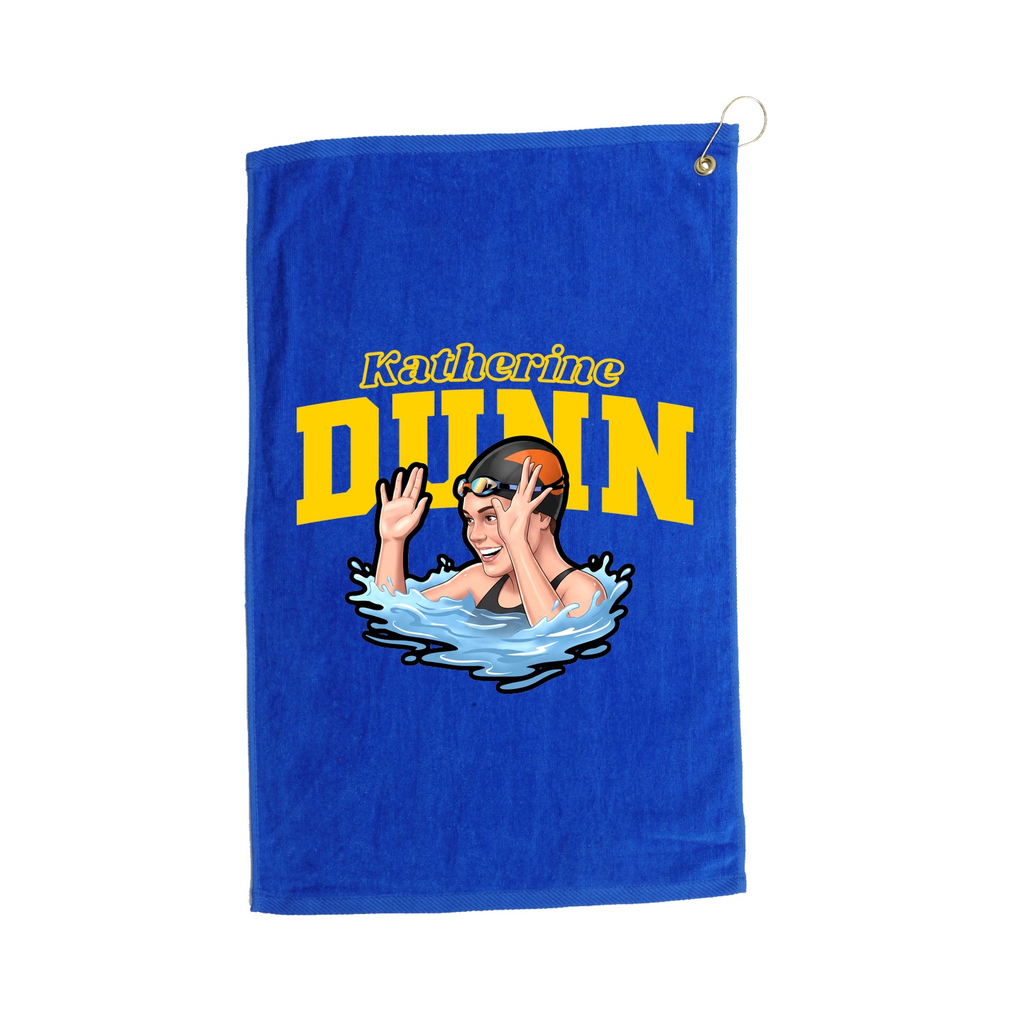 Golf Towel — Name Arch in Royal