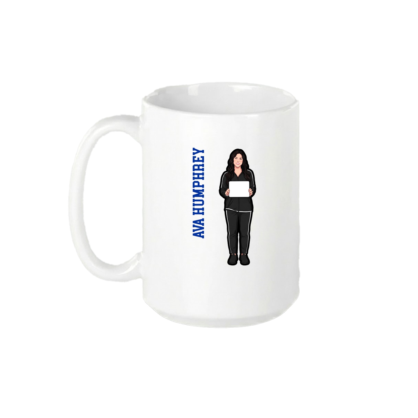 15oz Coffee Mug — Name Vertical in White