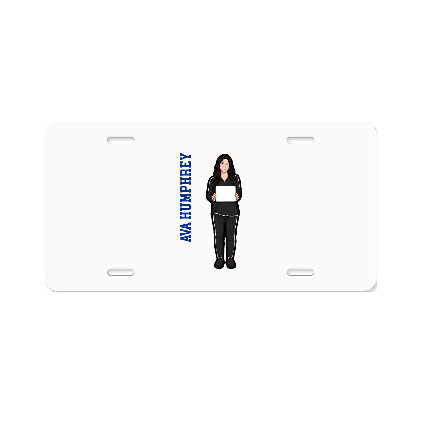 License Plate — Name Vertical in Classic