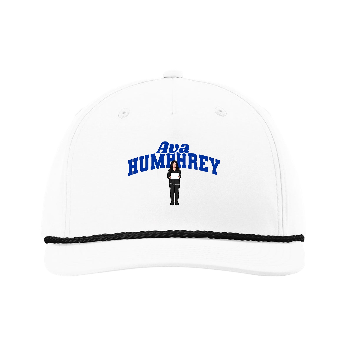 Five-Panel Classic Rope Cap — Signature Arch in White