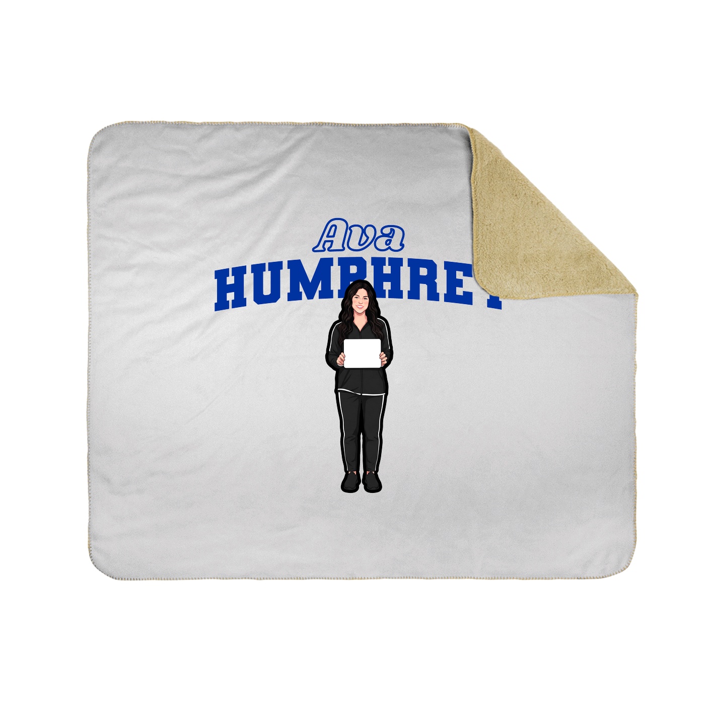 Throw Blanket — Name Arch in White