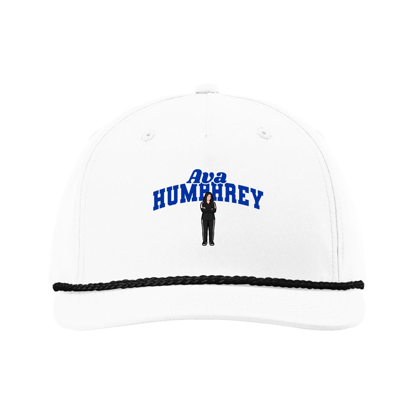 Five-Panel Classic Rope Cap — Signature Arch in White