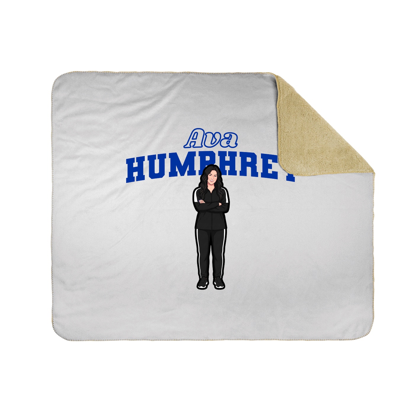 Throw Blanket — Name Arch in White