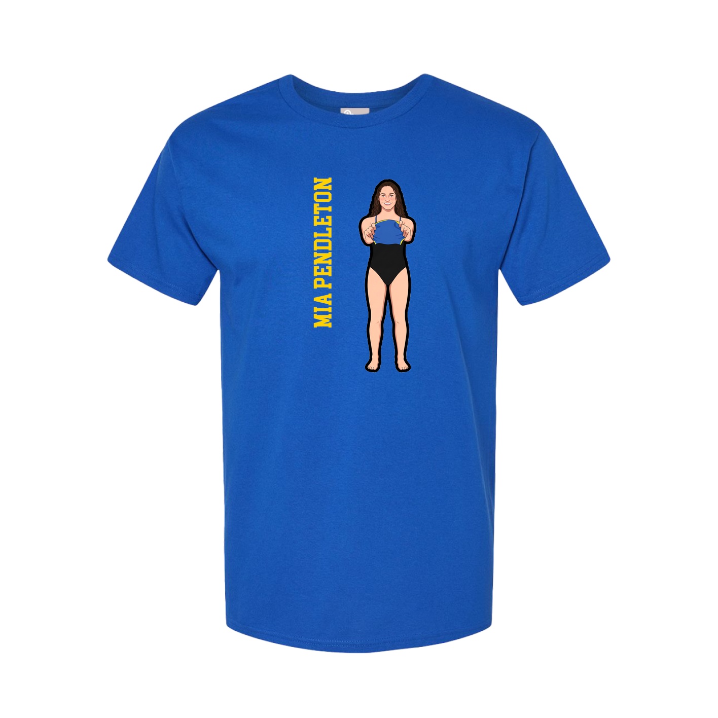 Youth Tee — Name Vertical in Royal