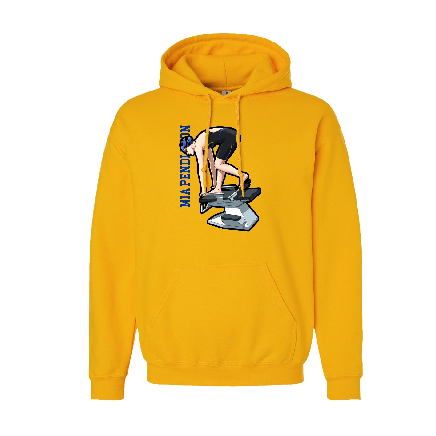 Youth Hoodie — Name Vertical in Gold