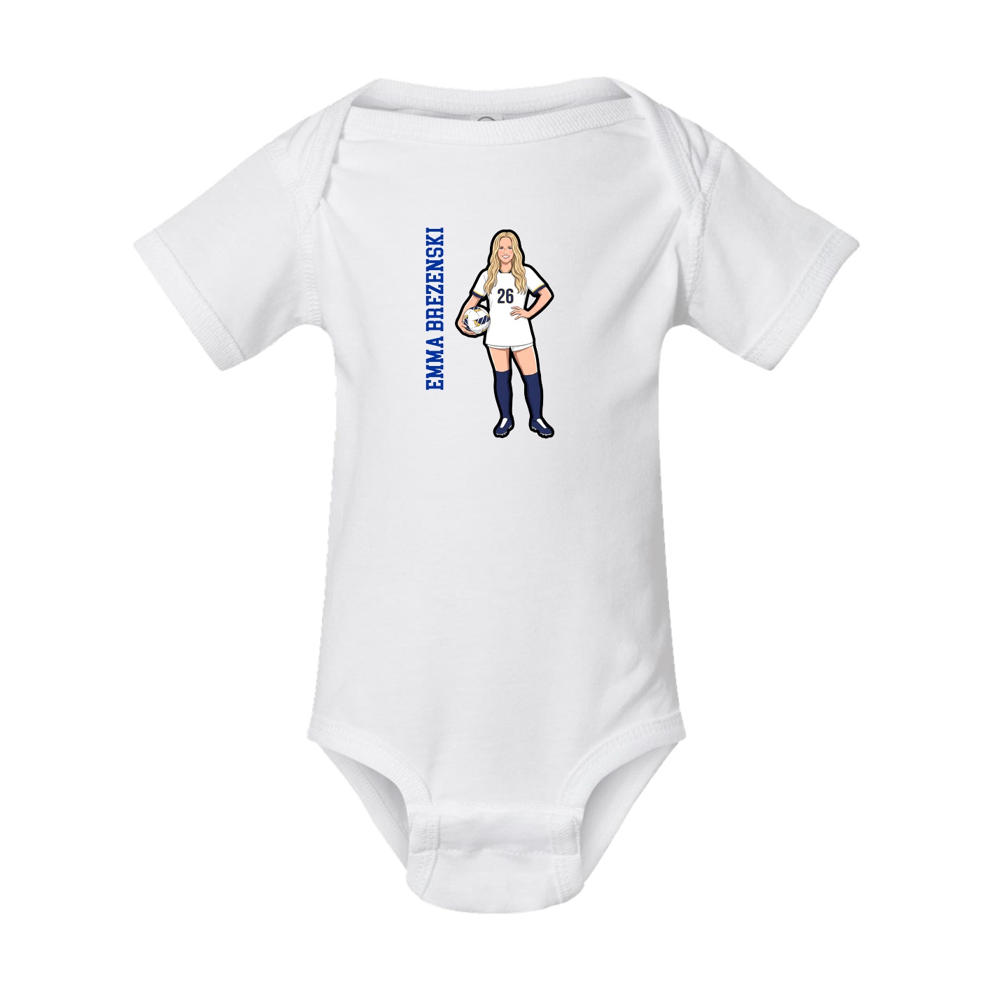Baby Onesie — Name Vertical in White