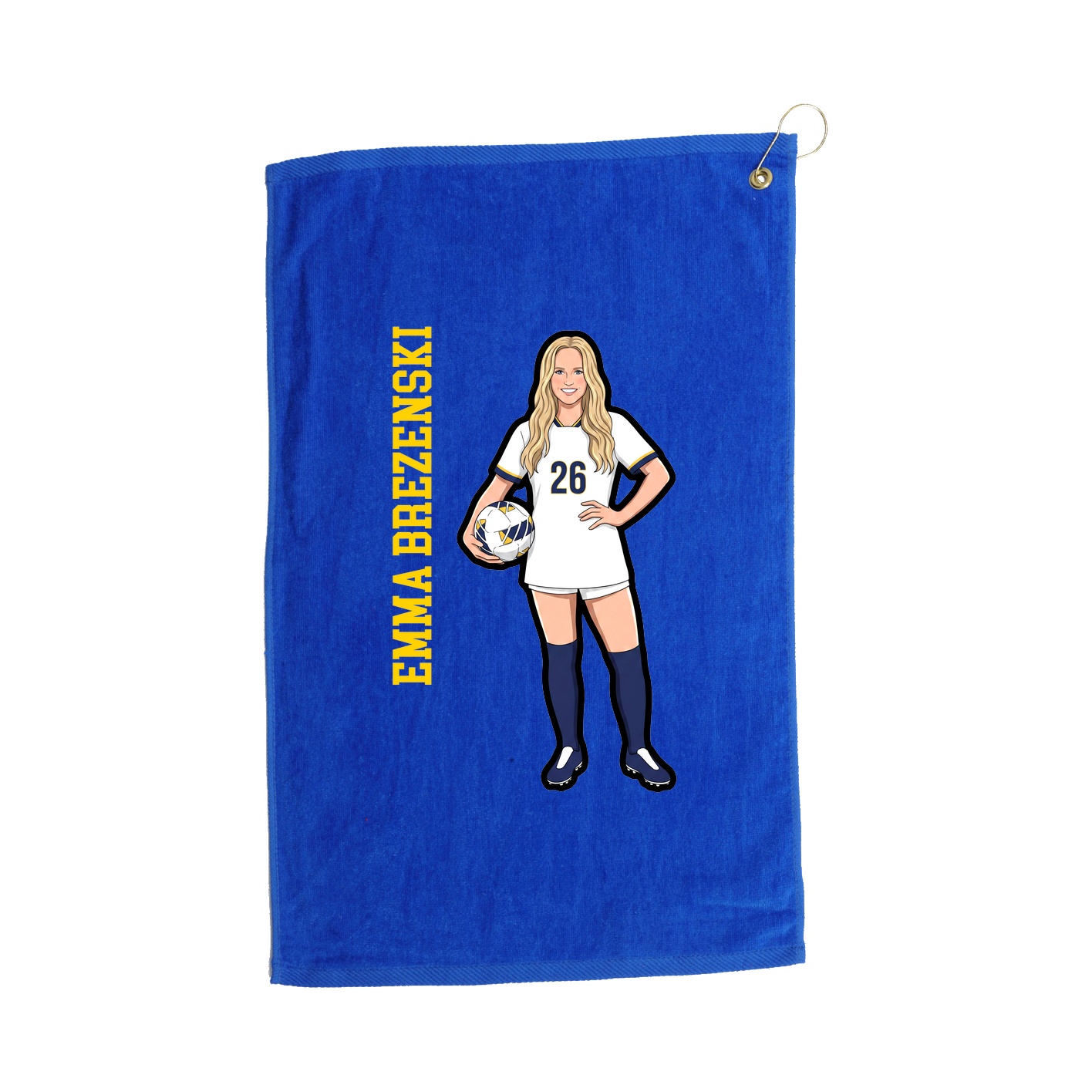 Golf Towel — Name Vertical in Royal
