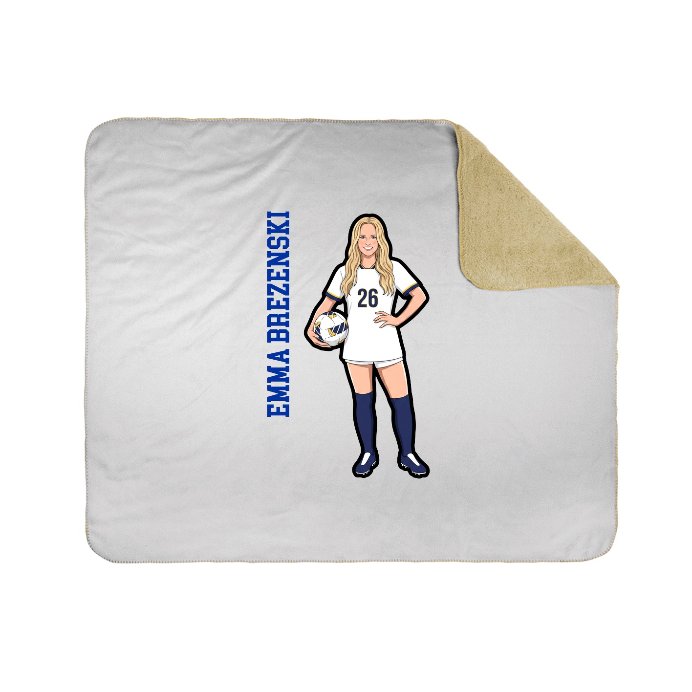 Throw Blanket — Name Vertical in White