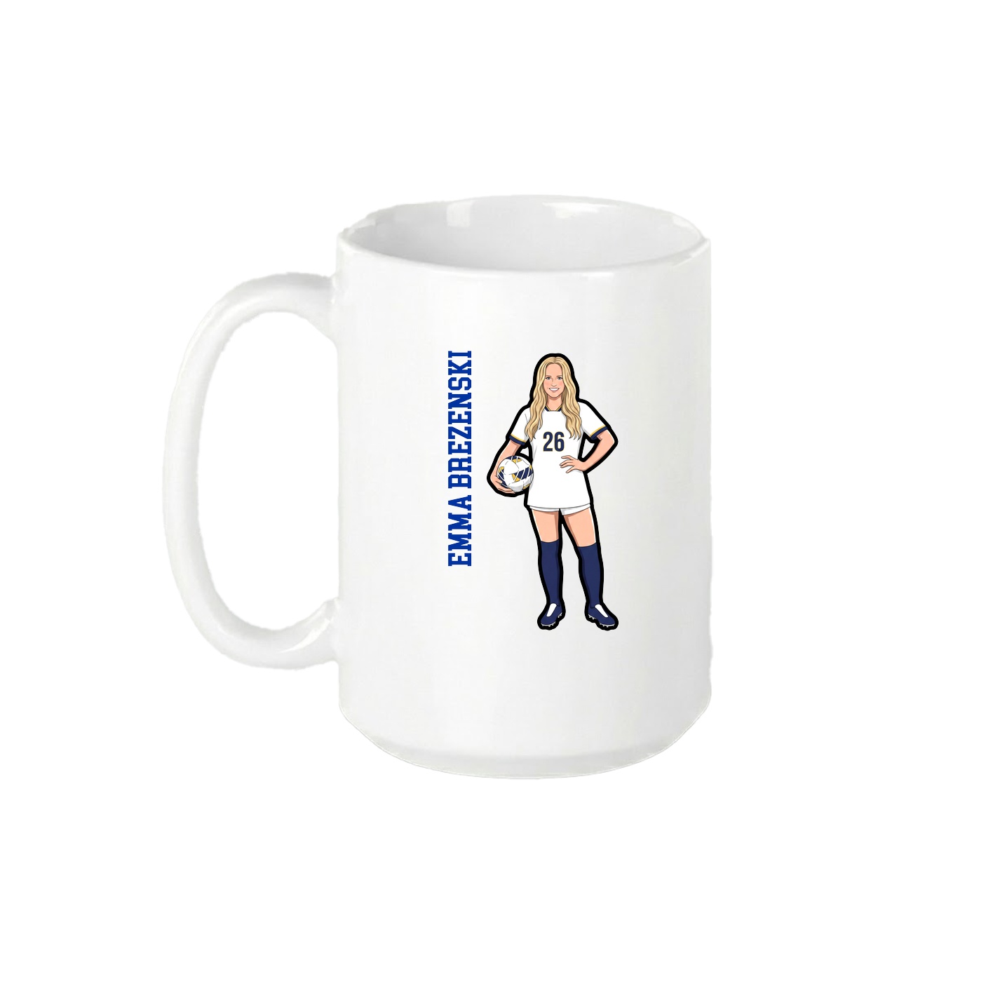 15oz Coffee Mug — Name Vertical in White