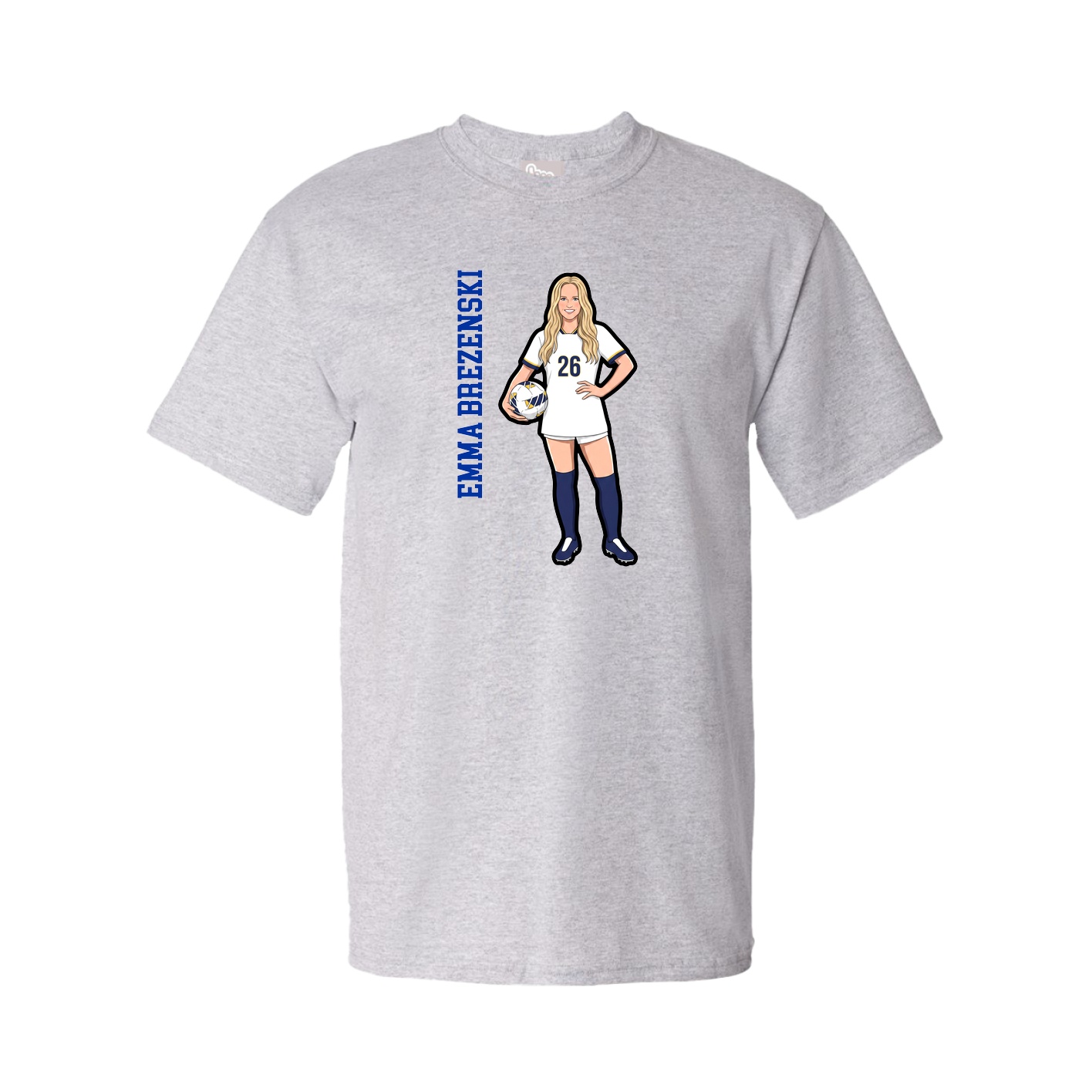 Youth Tee — Name Vertical in Grey