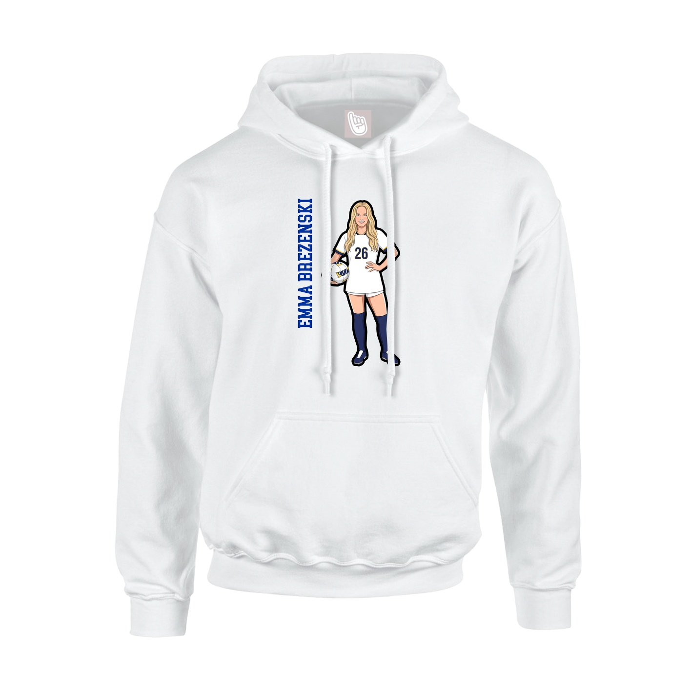 Hoodie — Name Vertical in White