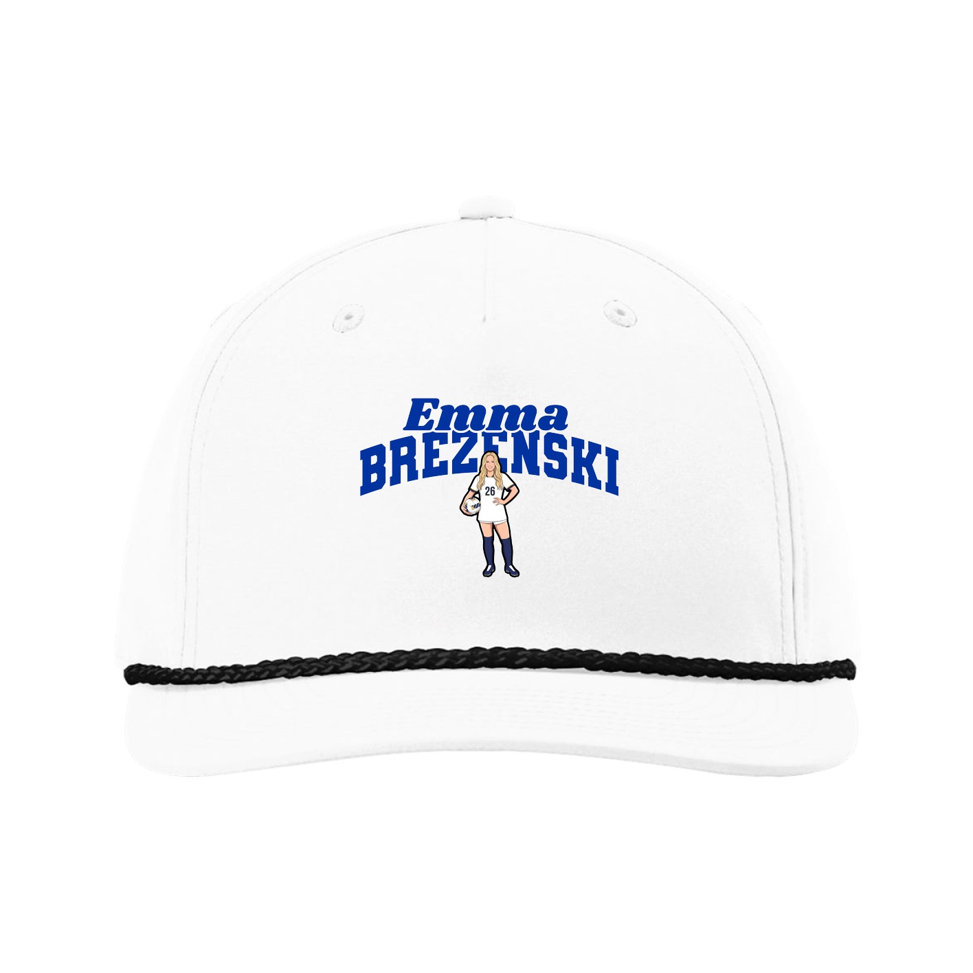 Five-Panel Classic Rope Cap — Signature Arch in White
