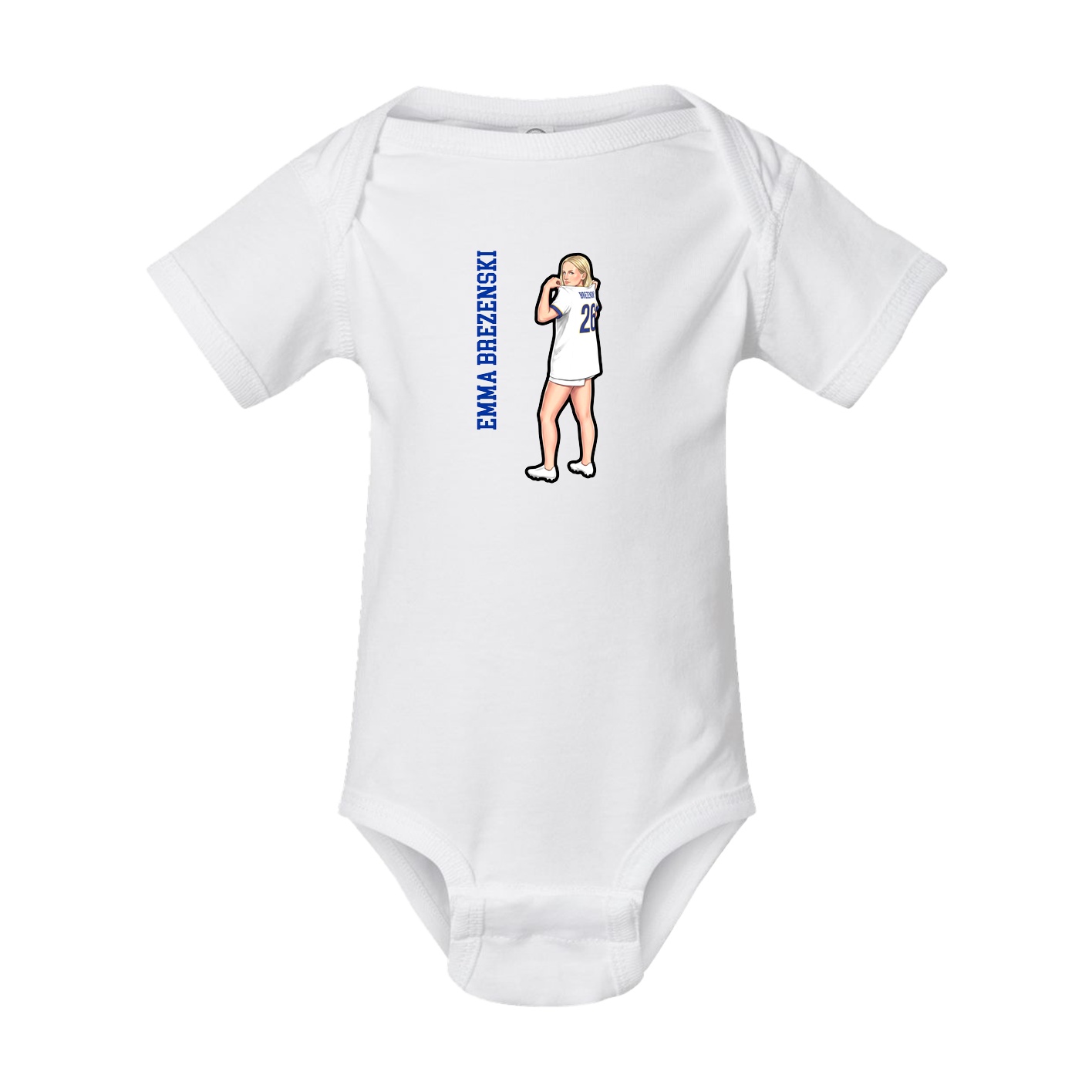 Baby Onesie — Name Vertical in White
