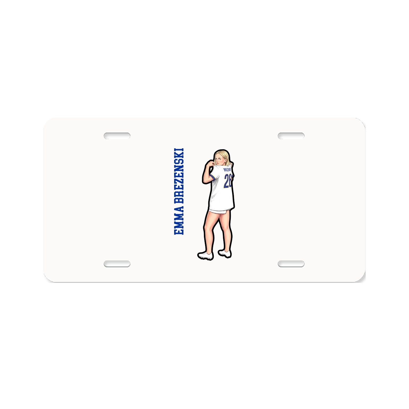 License Plate — Name Vertical in Classic