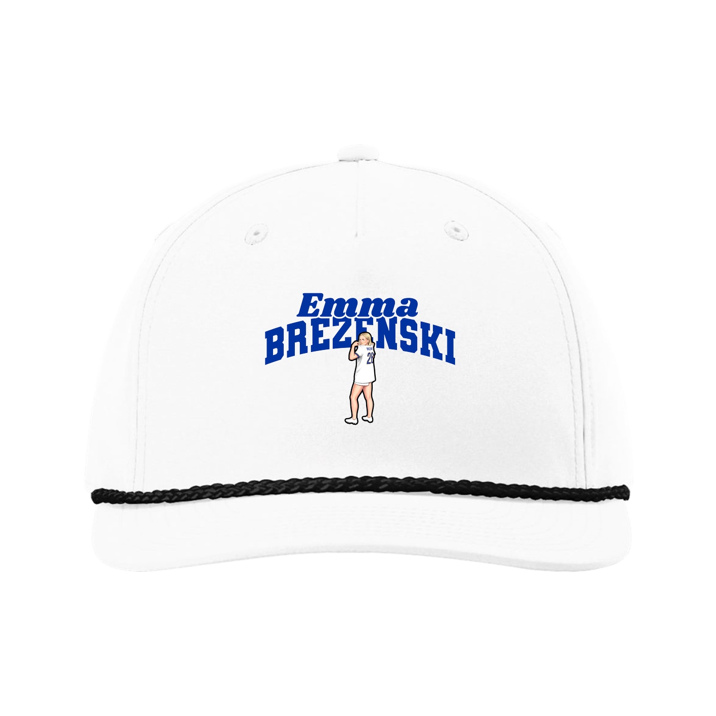 Five-Panel Classic Rope Cap — Signature Arch in White