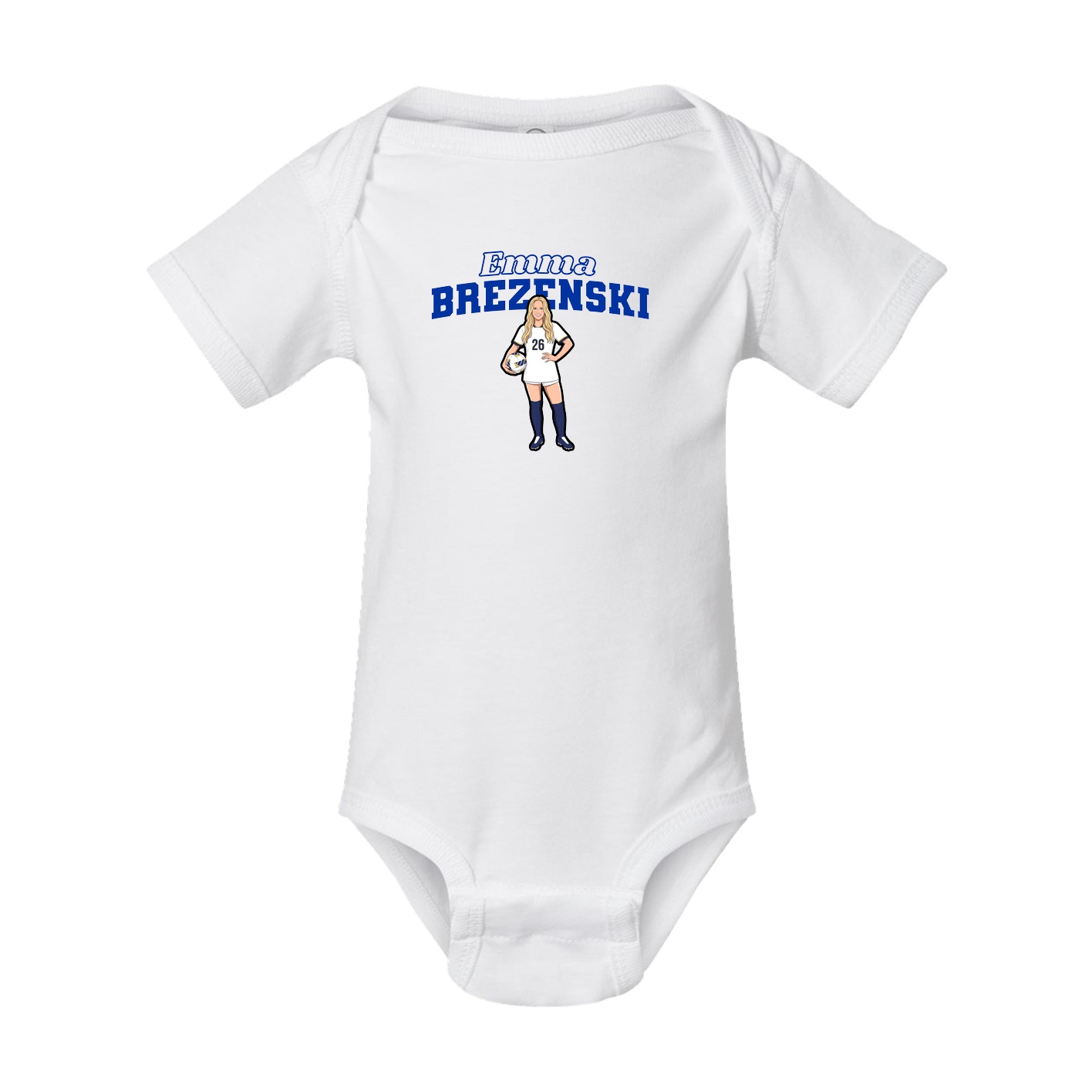 Baby Onesie — Name Arch in White
