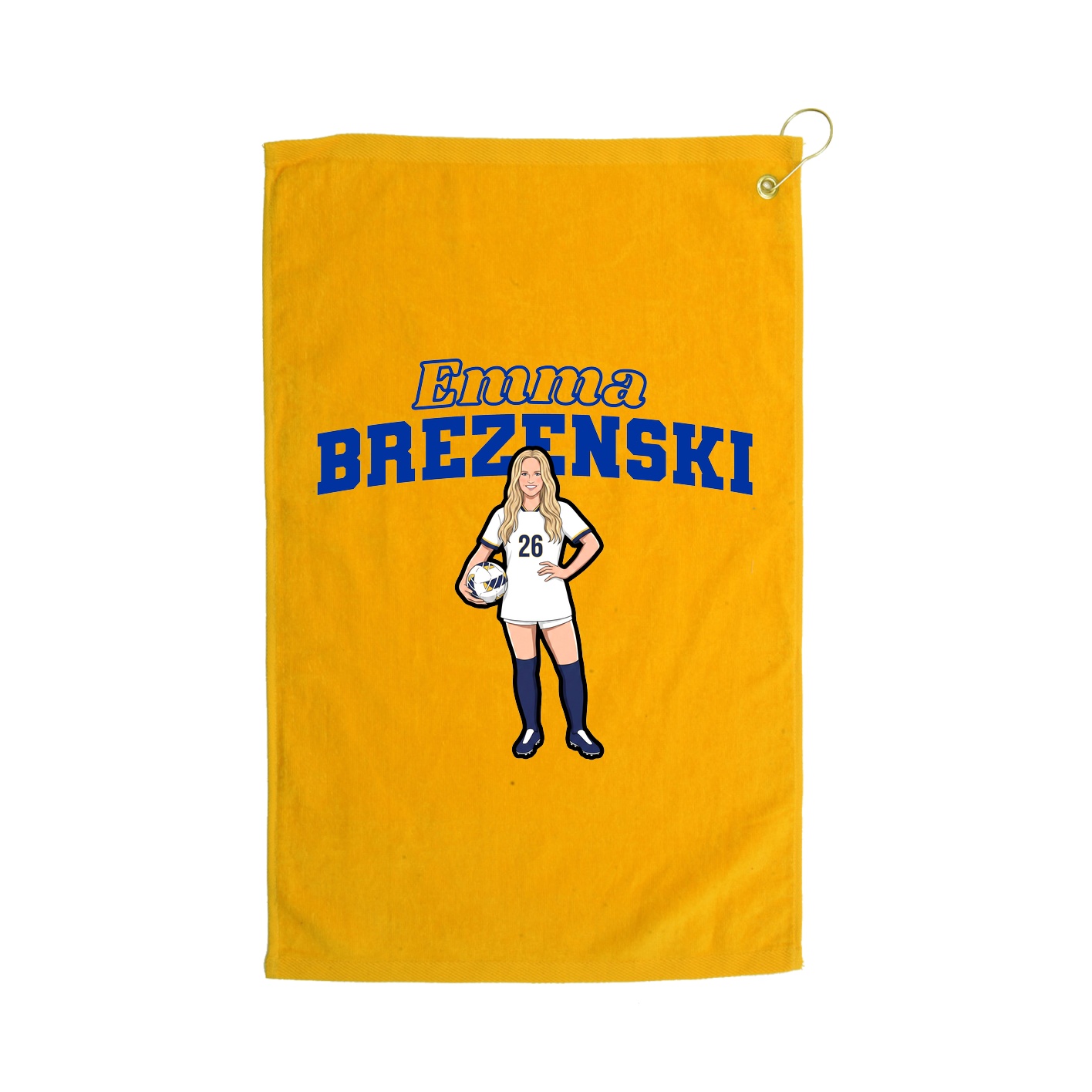 Golf Towel — Name Arch in Gold