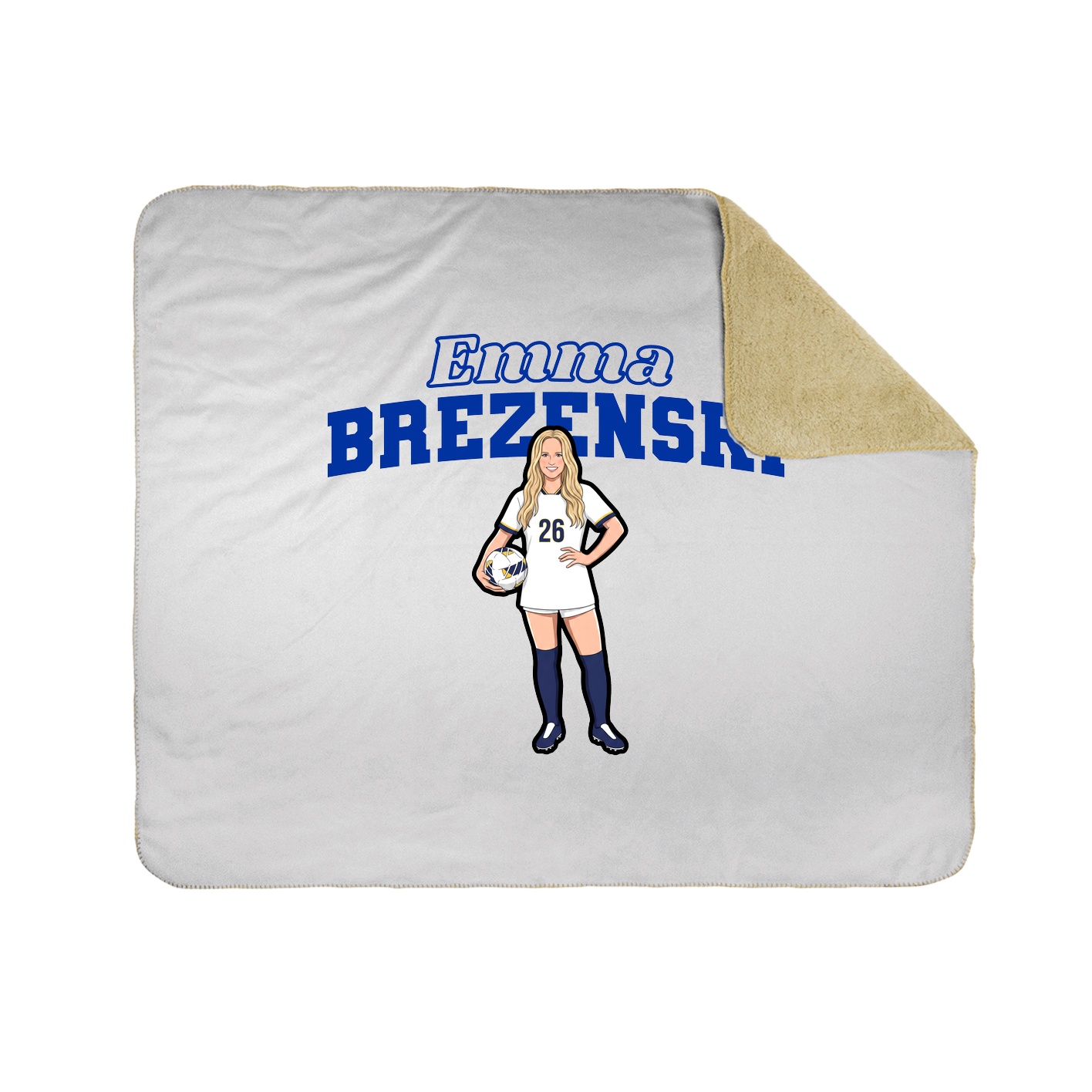 Throw Blanket — Name Arch in White