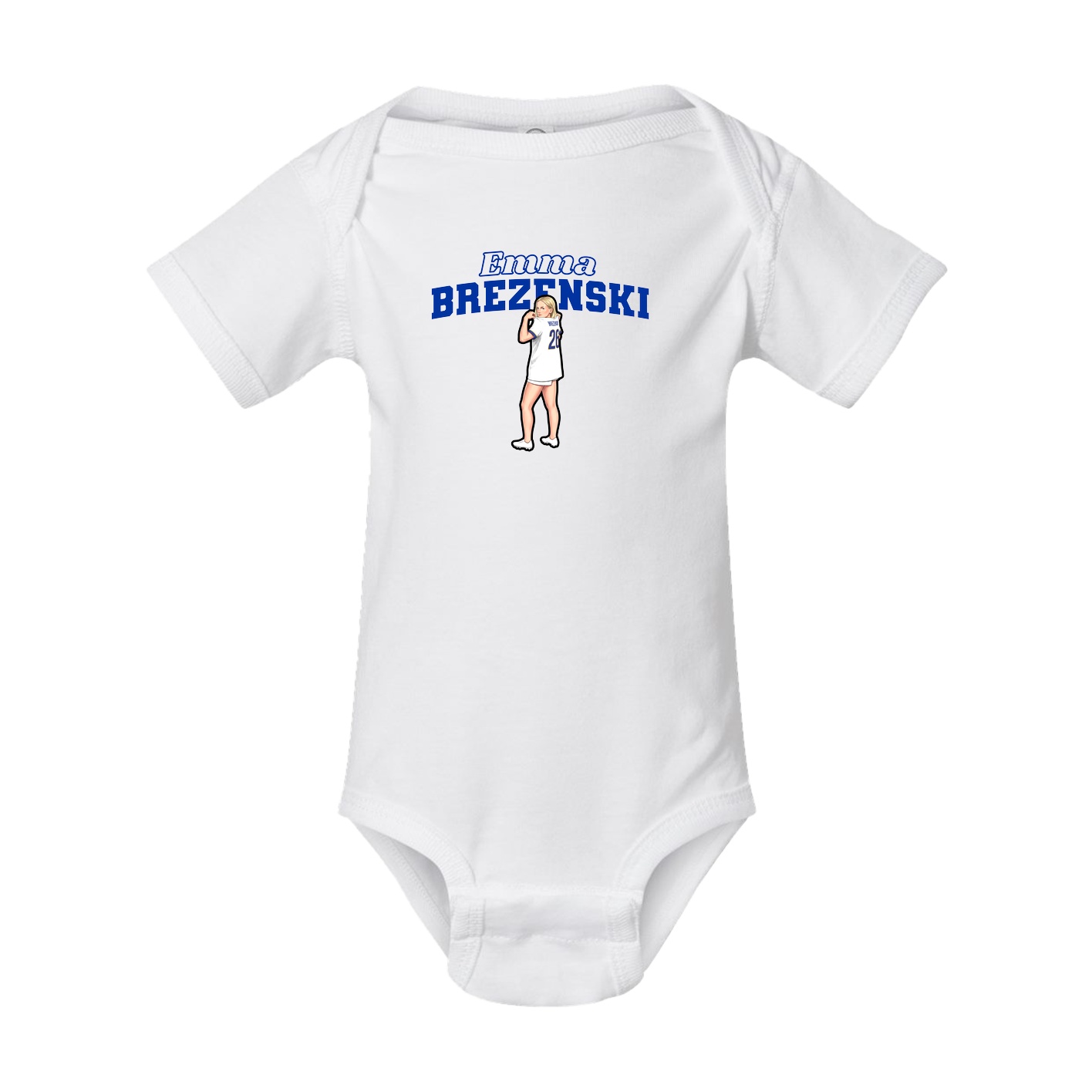 Baby Onesie — Name Arch in White