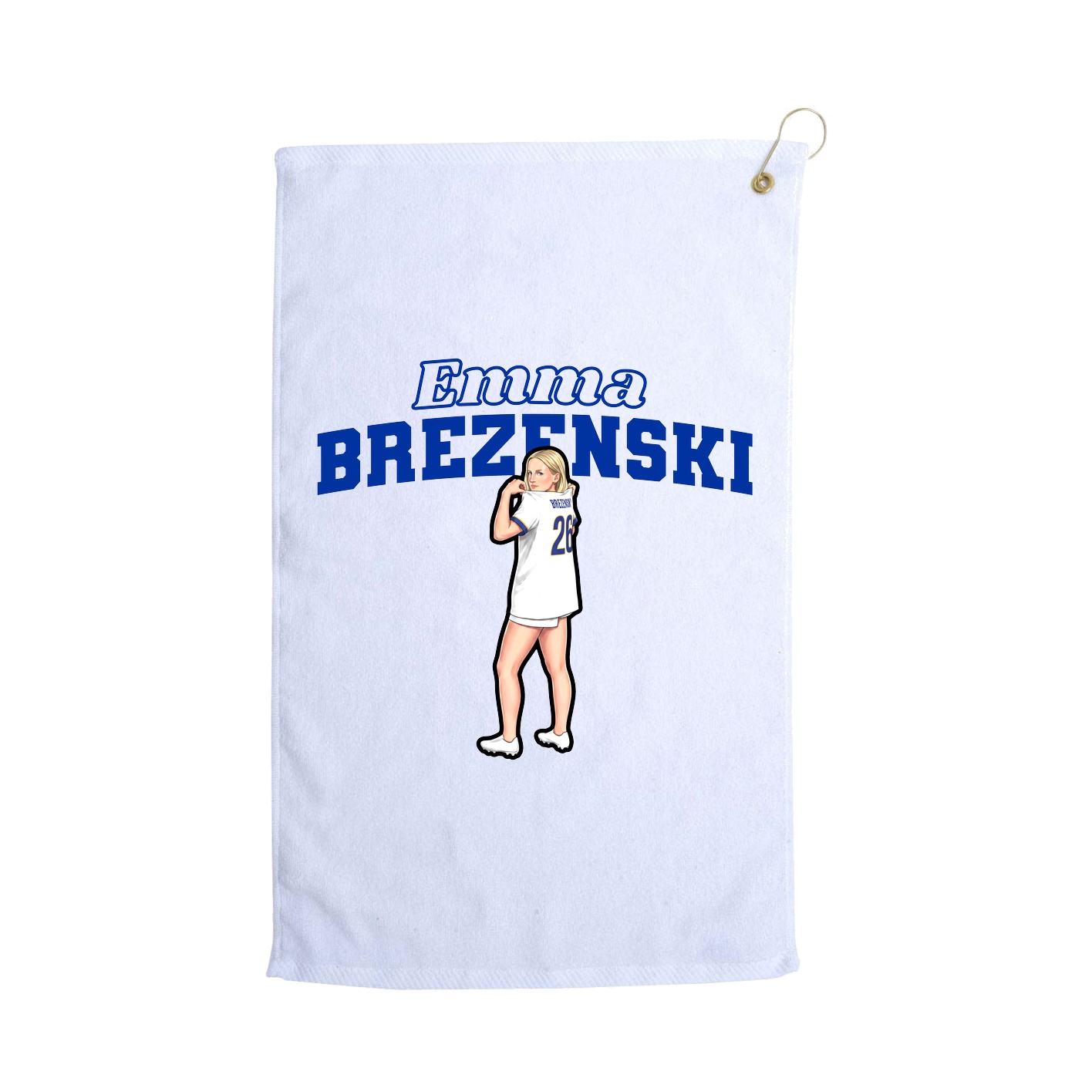 Golf Towel — Name Arch in White