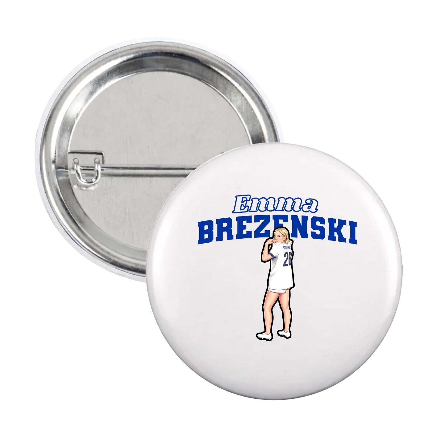 Game Day Button — Name Arch in White