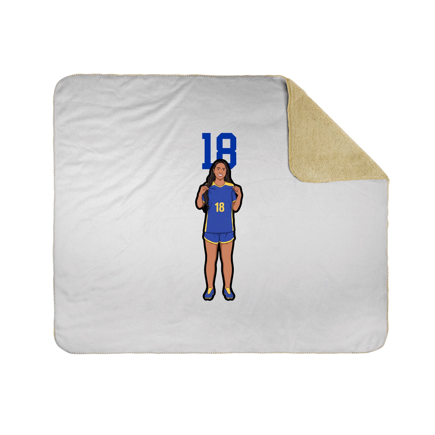 Throw Blanket — Number Top in White