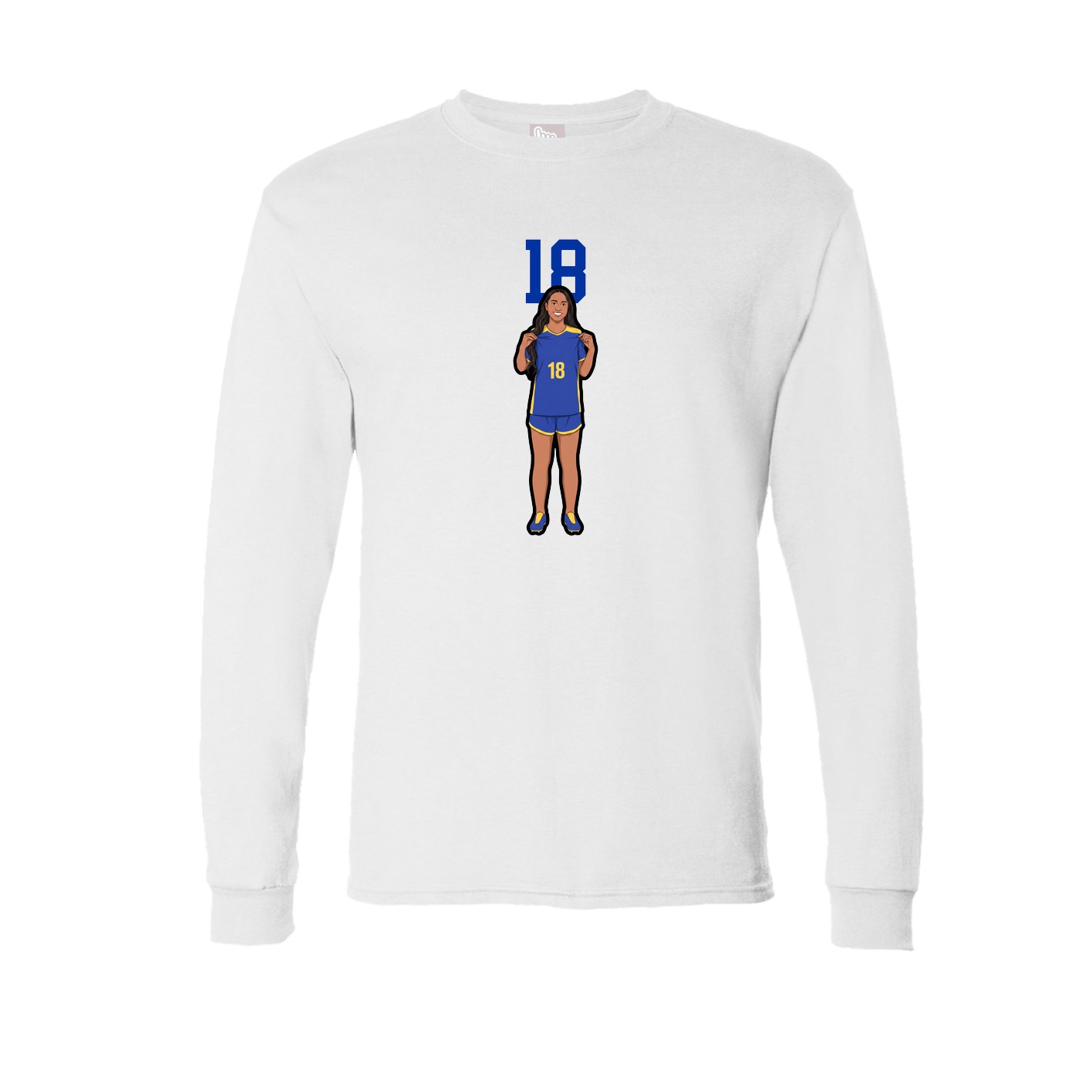 Long Sleeve Tee — Number Top in White