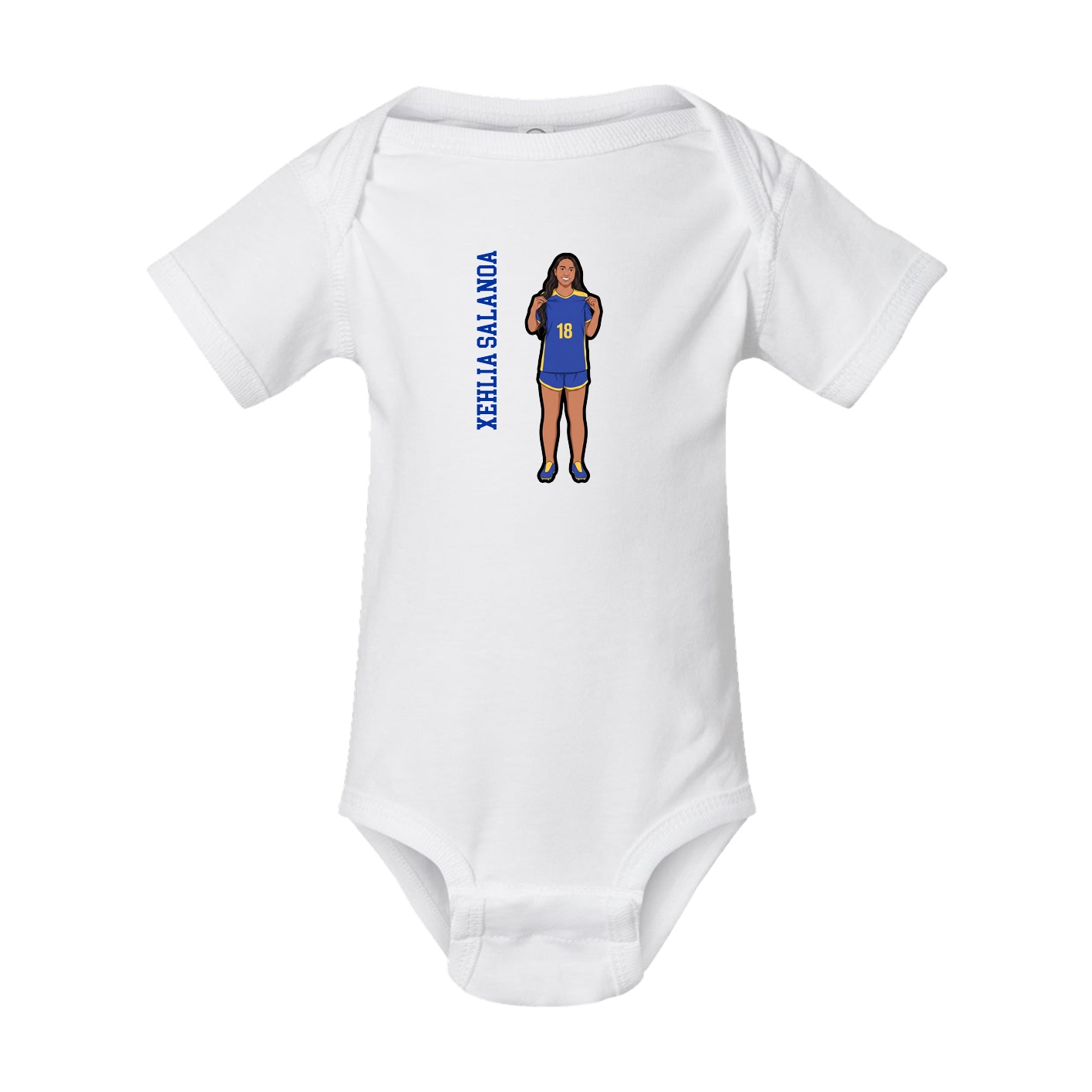 Baby Onesie — Name Vertical in White