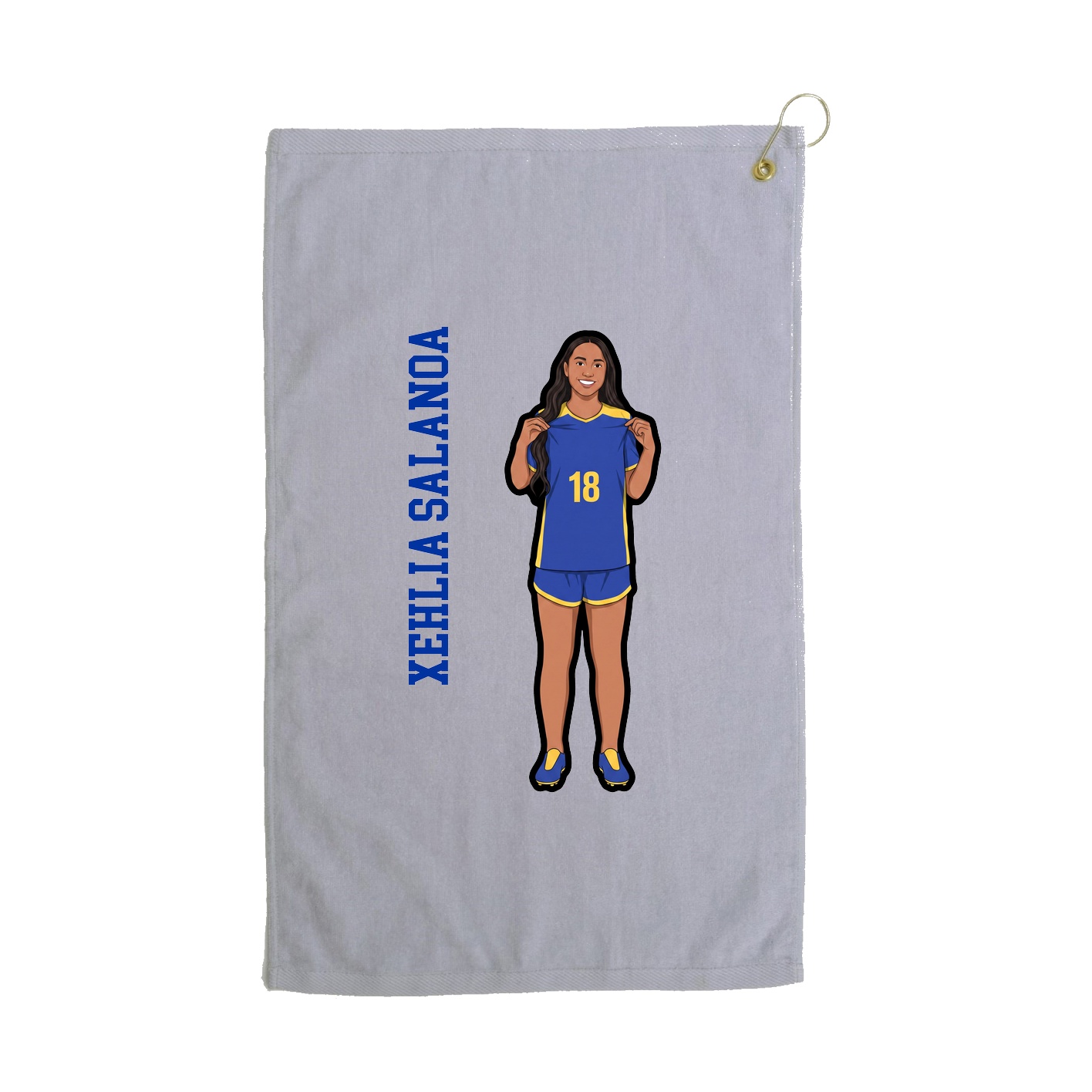Golf Towel — Name Vertical in Grey