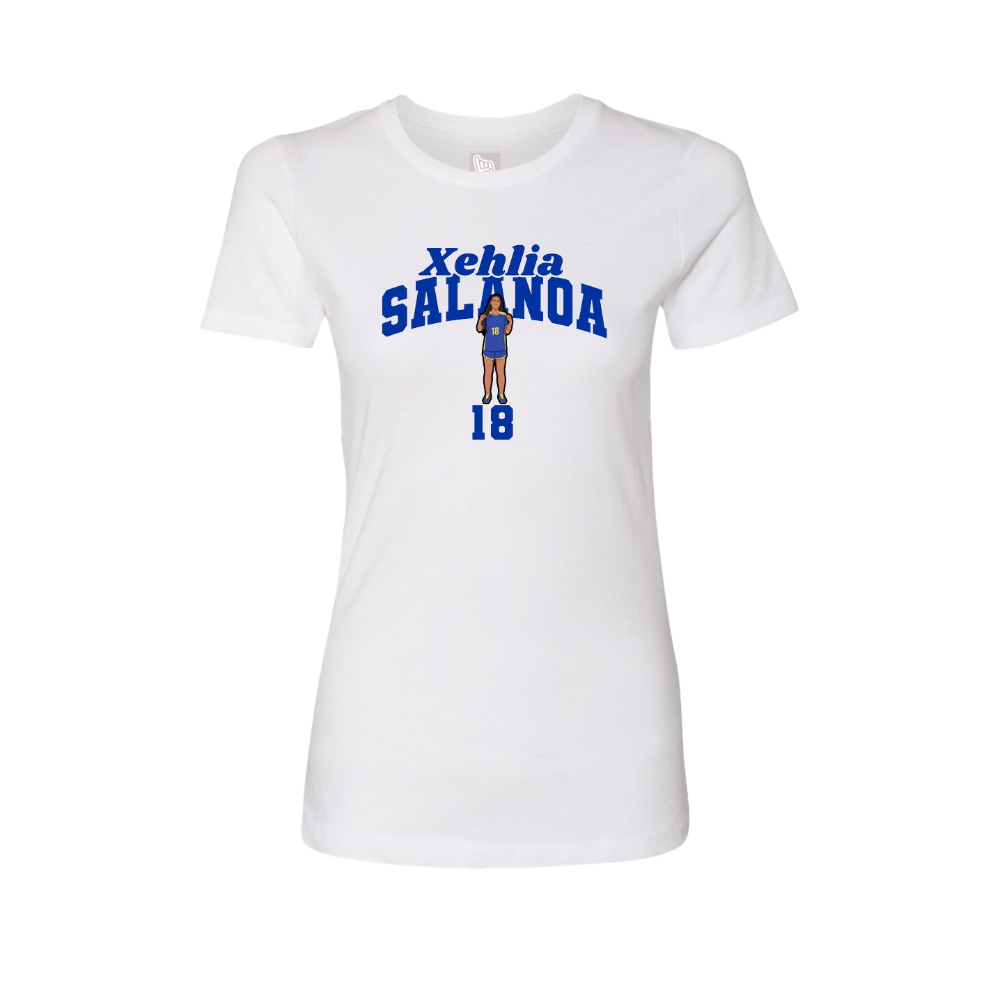 Fitted Women's Tee — Signature Arch in White