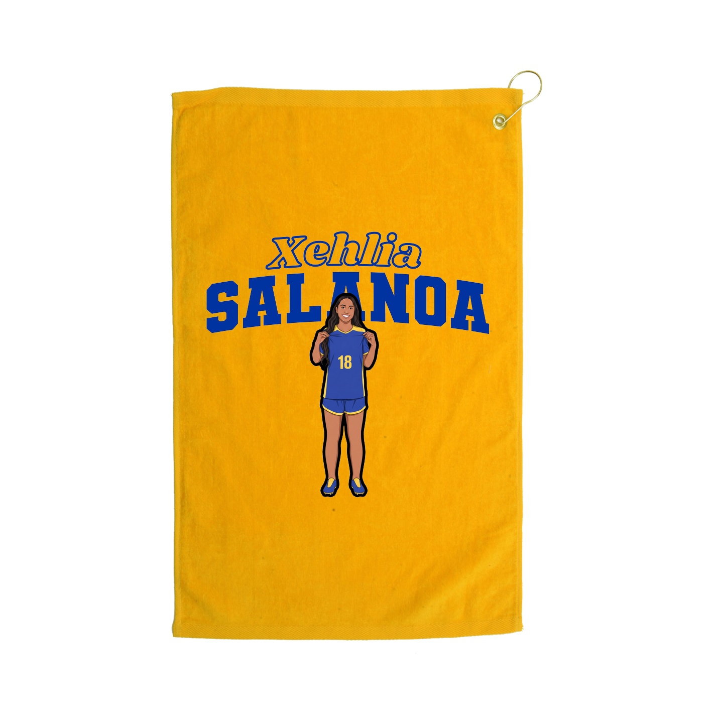 Golf Towel — Name Arch in Gold