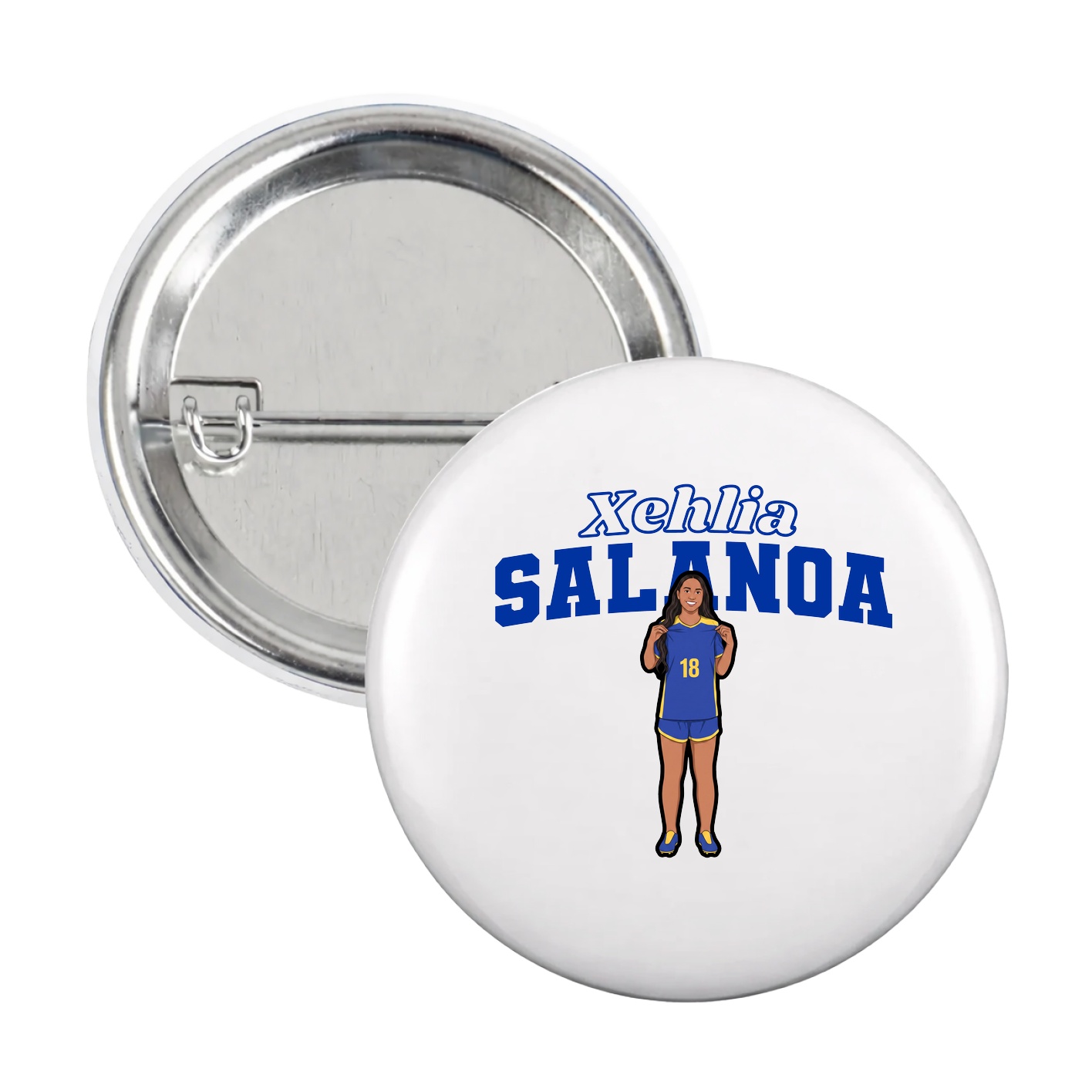 Game Day Button — Name Arch in White