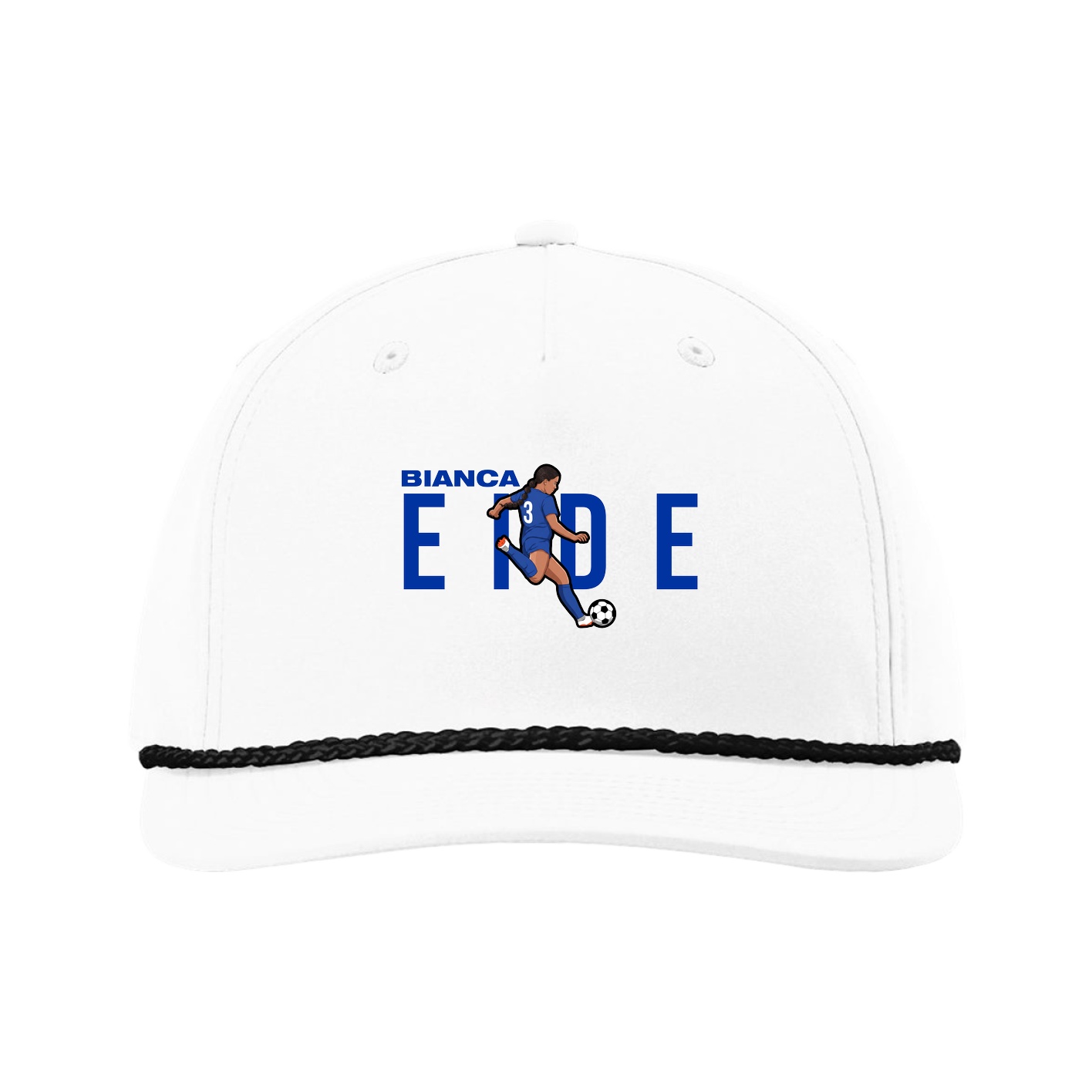 Five-Panel Classic Rope Cap — Player Name in White
