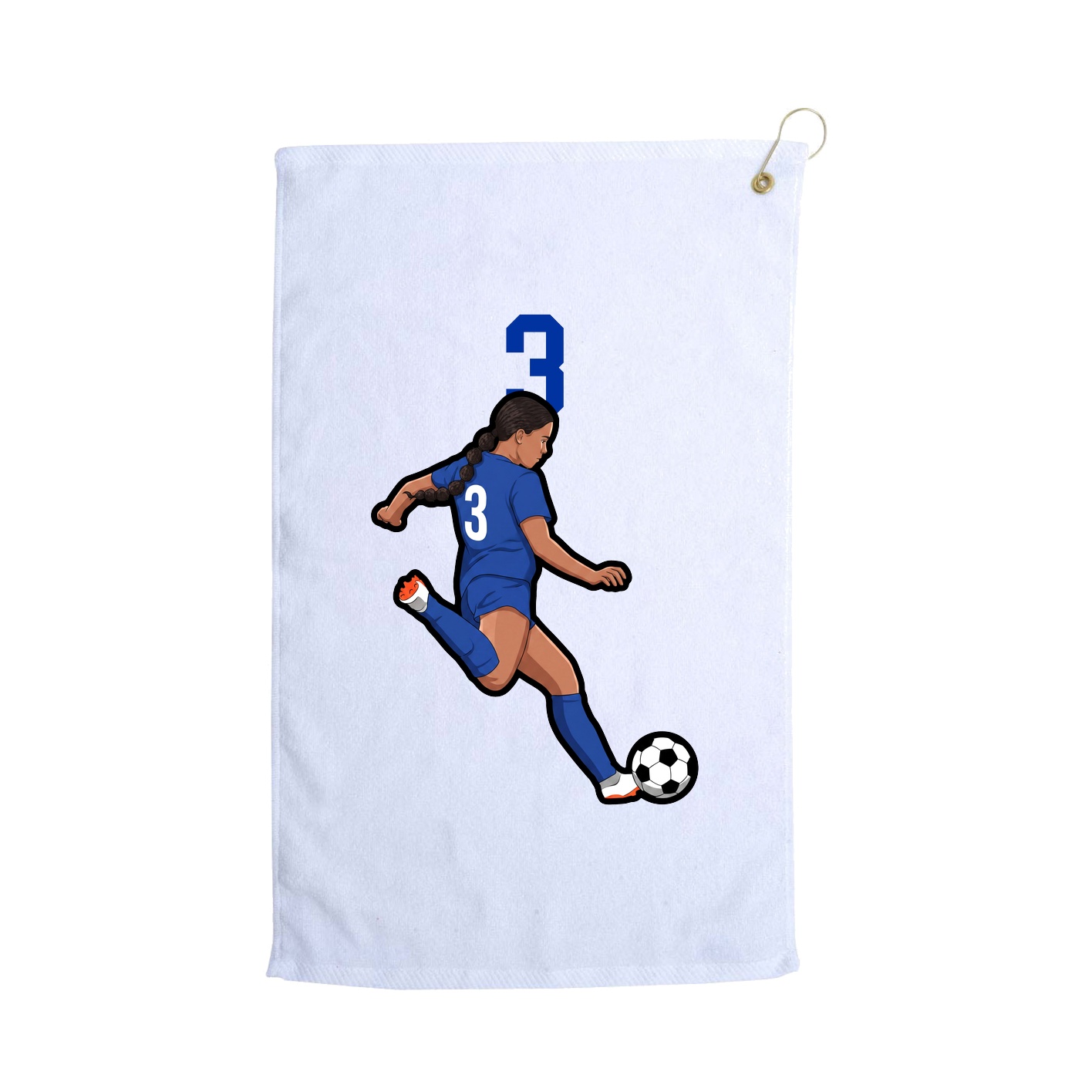 Golf Towel — Number Top in White